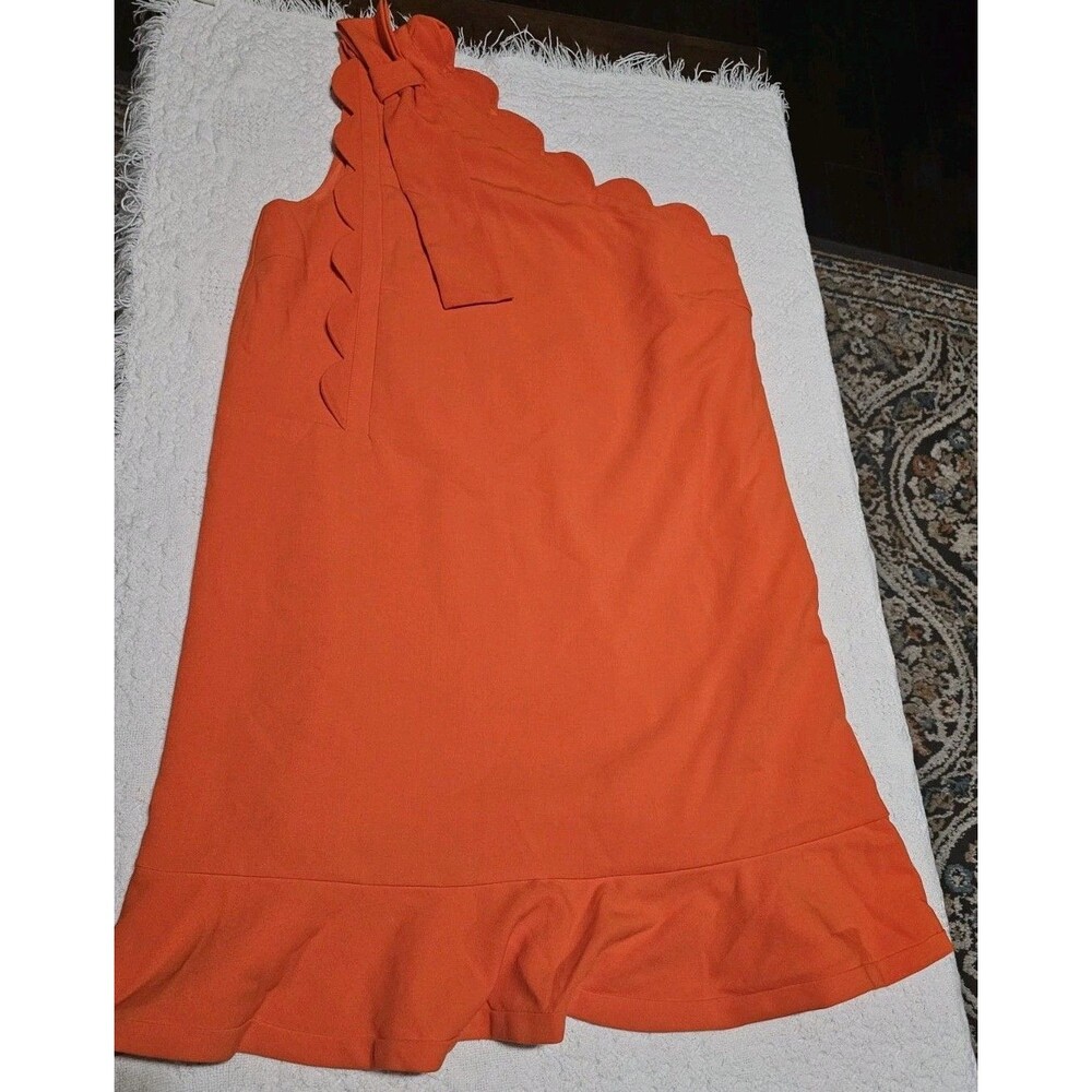 Victoria Beckham for Target Dress Womens Orange XL One Shoulder Scallop Ruffle - Picture 8 of 15